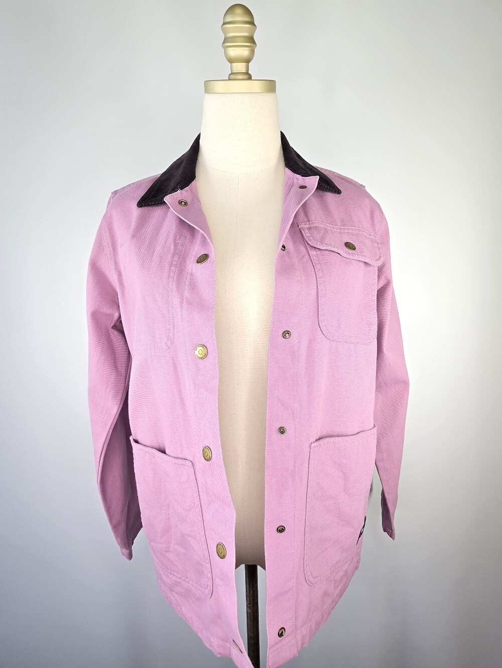 Vans Drill Chore Jacket Orchid Black Corduroy Collar Utility Coat Size XS - Picture 5 of 14
